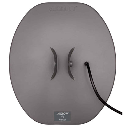 Garrett Axiom 13 x 11 inch Mono search coil, gray semi-elliptical solid design with cable