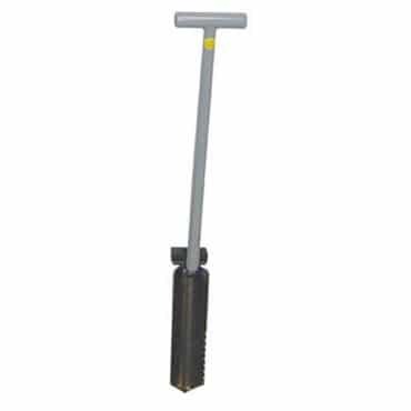 Lesche Ground Shark 36 inch shovel with serrated blade and T-handle grip for root-heavy detecting sites