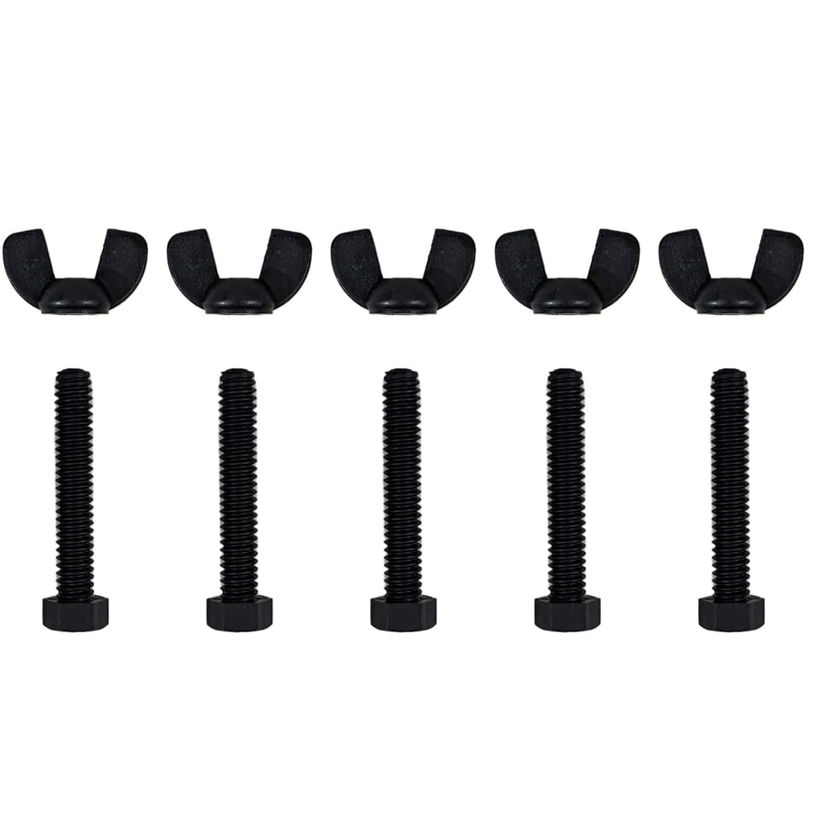 Minelab armrest nut and bolt hardware pack showing 5 stainless steel screws and 5 nuts
