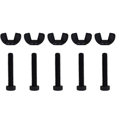 Minelab armrest nut and bolt hardware pack showing 5 stainless steel screws and 5 nuts