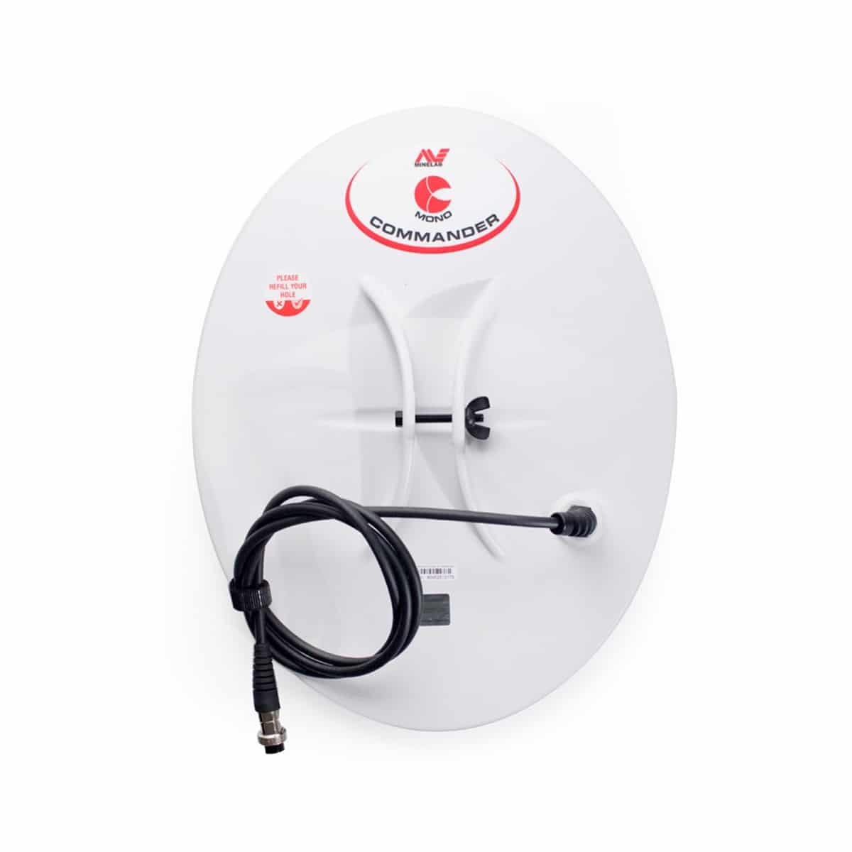 Minelab 15 x 12 Monoloop Commander coil with protective cover and mounting hardware for GPX, GP, and SD series gold detectors