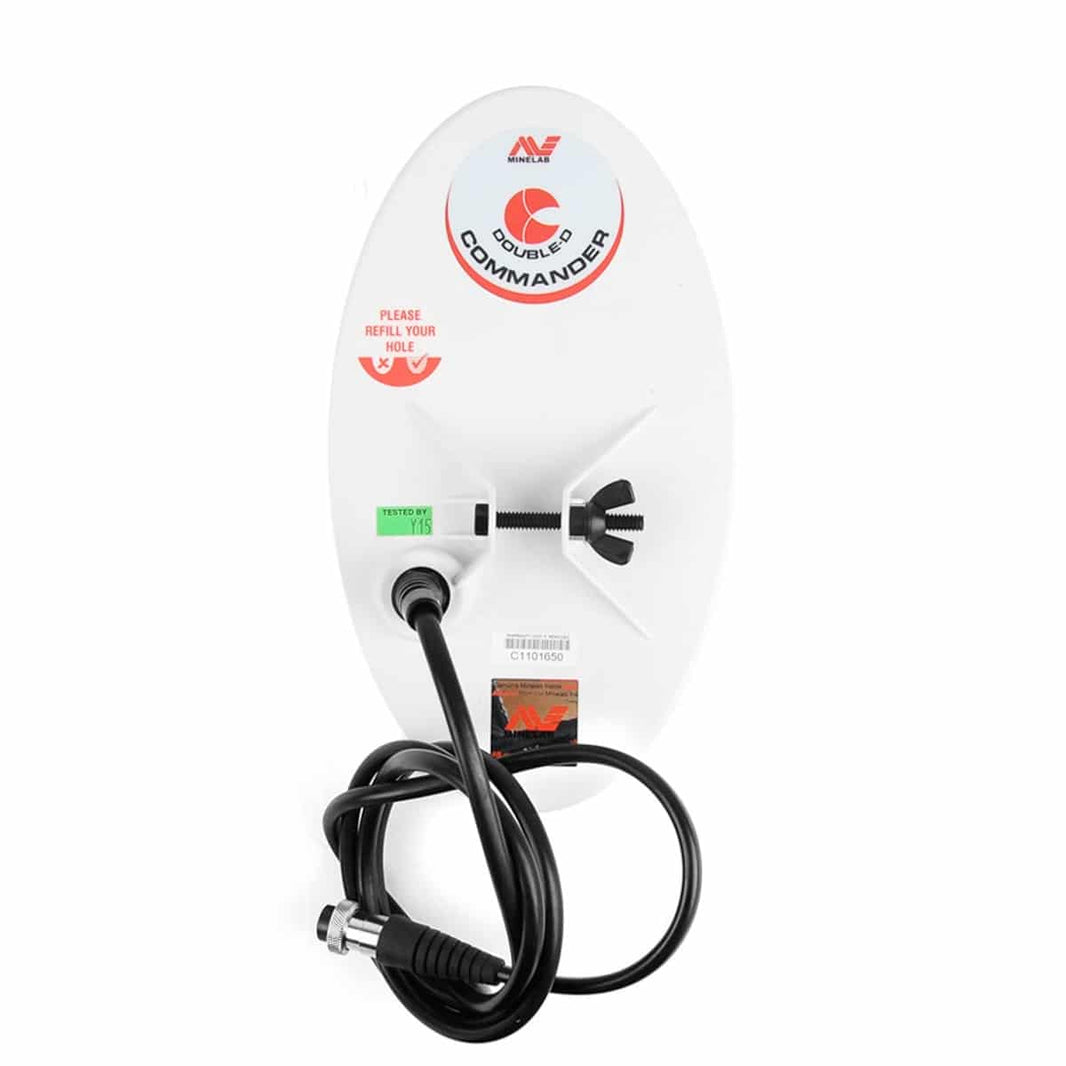 Minelab 10x5 Elliptical DD Commander Coil with coil cover and mounting hardware for GPX, GP, and SD series detectors