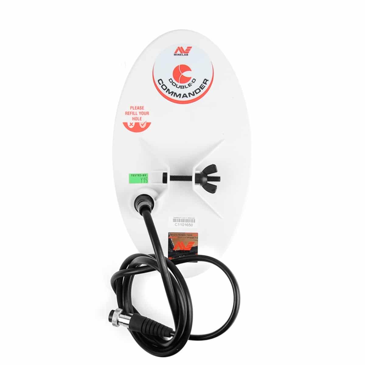 Minelab 10x5 Elliptical DD Commander Coil with coil cover and mounting hardware for GPX, GP, and SD series detectors