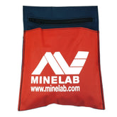 Minelab red tool and finds bag with belt loop attachment