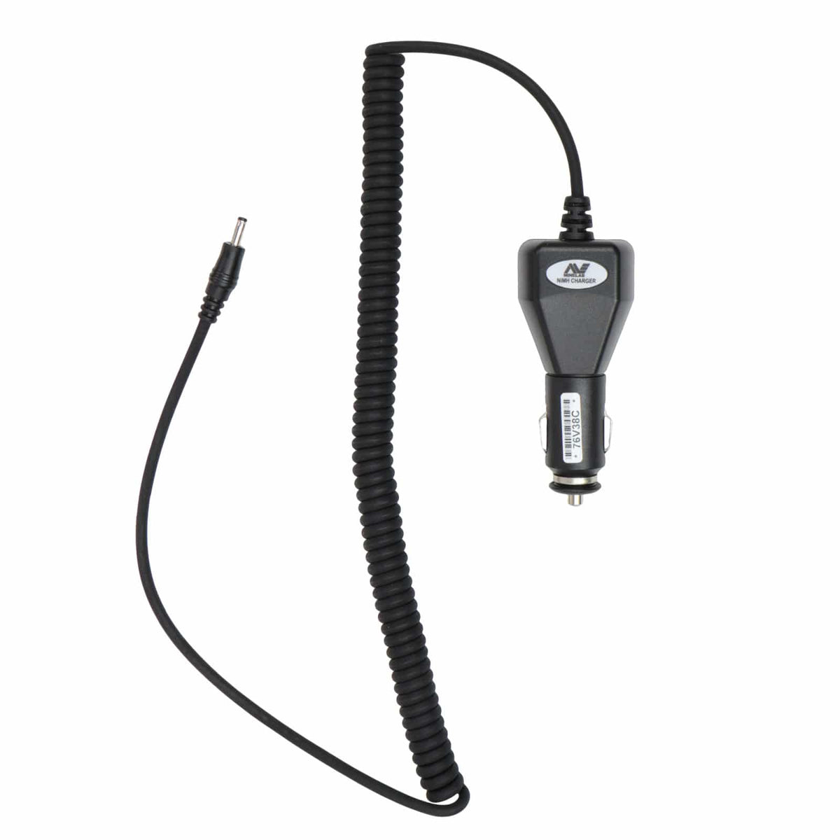 Minelab 12V NiMH car charger product packaging and unit