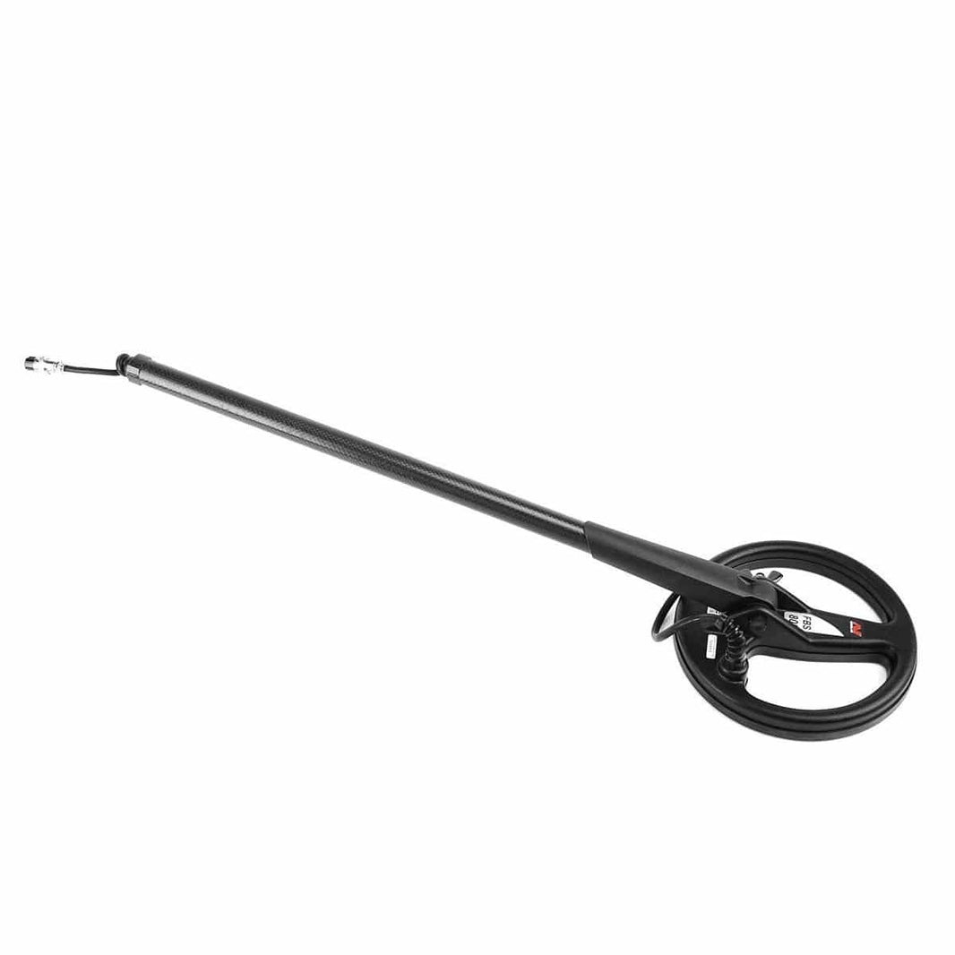 Minelab 8 inch FBS PRO DD coil with carbon fiber lower rod and coil cover