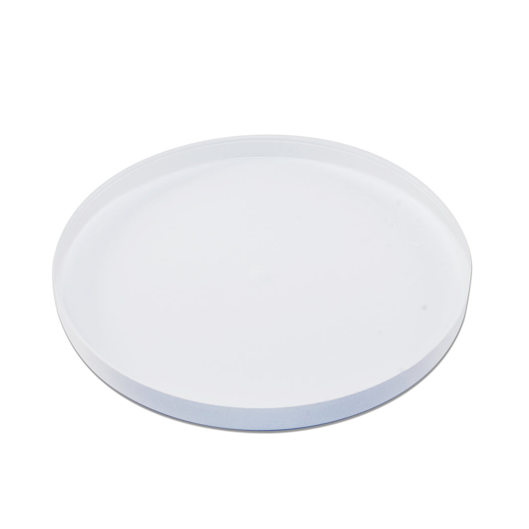 Minelab white skidplate coil cover for 10 inch elliptical Commander coil showing protective design