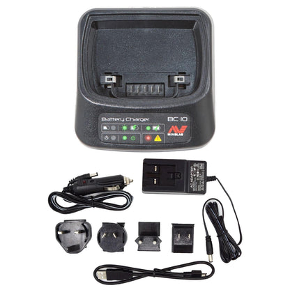 Minelab BC10 charging station with charger cables and plug pack for CTX 3030 and GPZ 7000