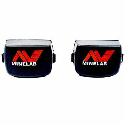 Close-up view of Minelab CTX 3030 battery holders and protective sand seals