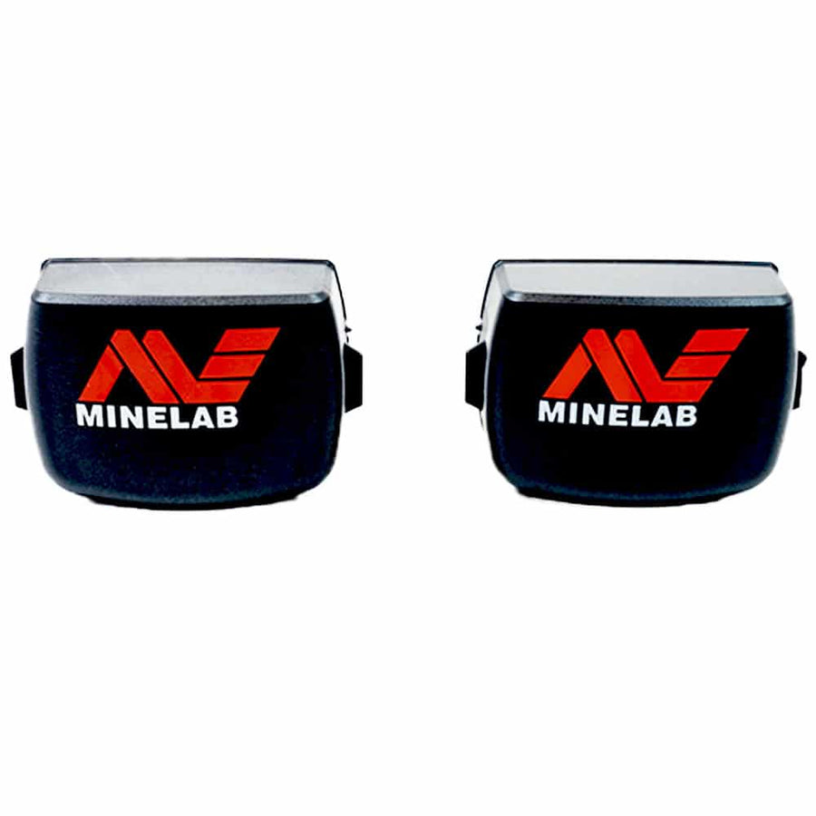 Close-up view of Minelab CTX 3030 battery holders and protective sand seals