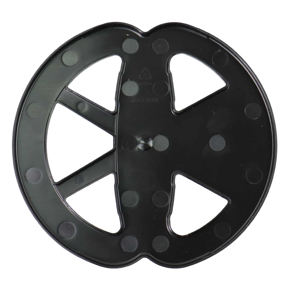 The included black protective skid plate shown on a white background 