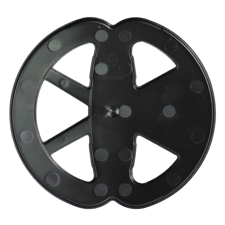 The included black protective skid plate shown on a white background 