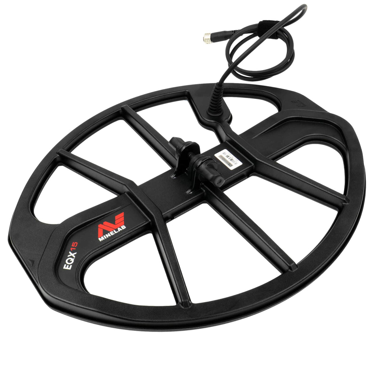Minelab EQX 15 smart coil top view showing 15x12 elliptical shape