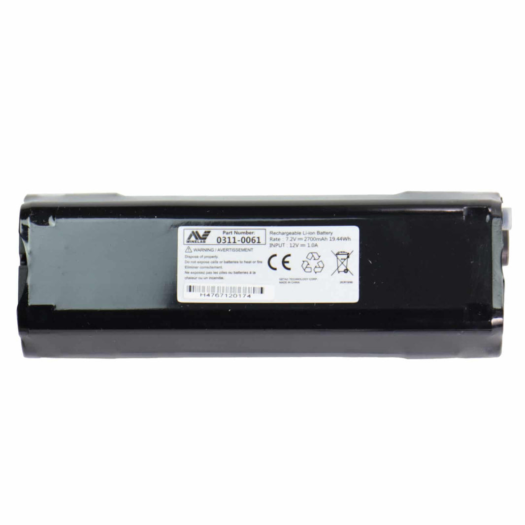 Minelab 19WH rechargeable battery showing connector end