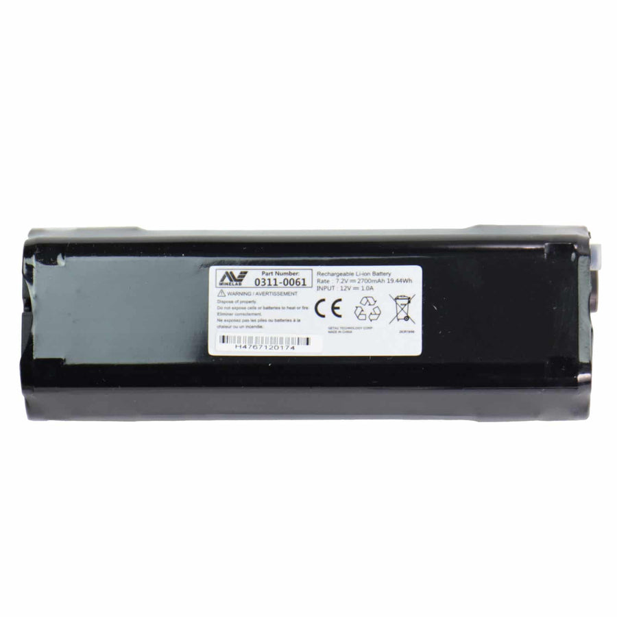 Minelab 19WH rechargeable battery showing connector end