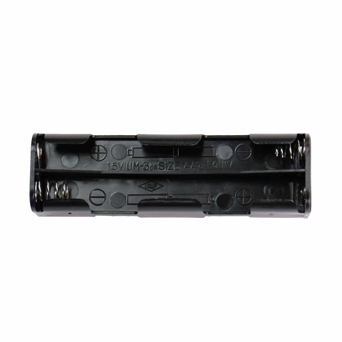 Close-up view of Minelab Gold Monster 1000 AA battery holder construction and contacts