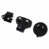 Close-up of Minelab 4-port USB charger with international plug configurations