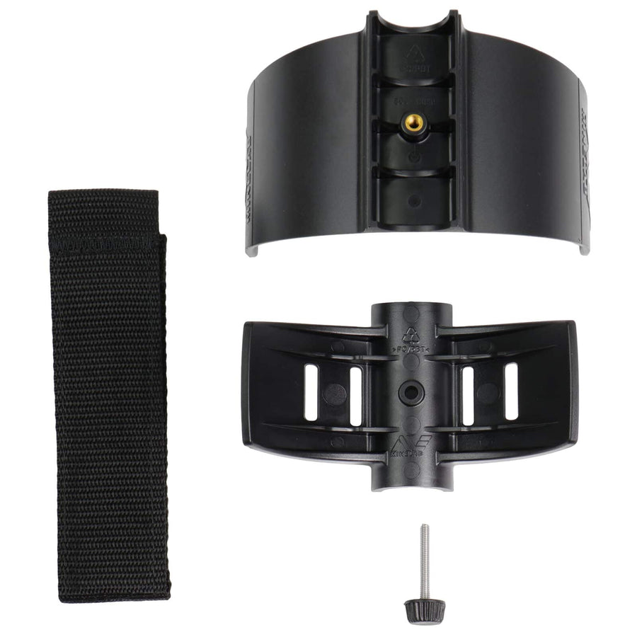 Close-up view of Minelab armrest kit arm cup showing ergonomic design and padding
