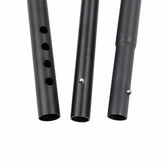 Minelab shaft kit components separated showing upper middle lower stems