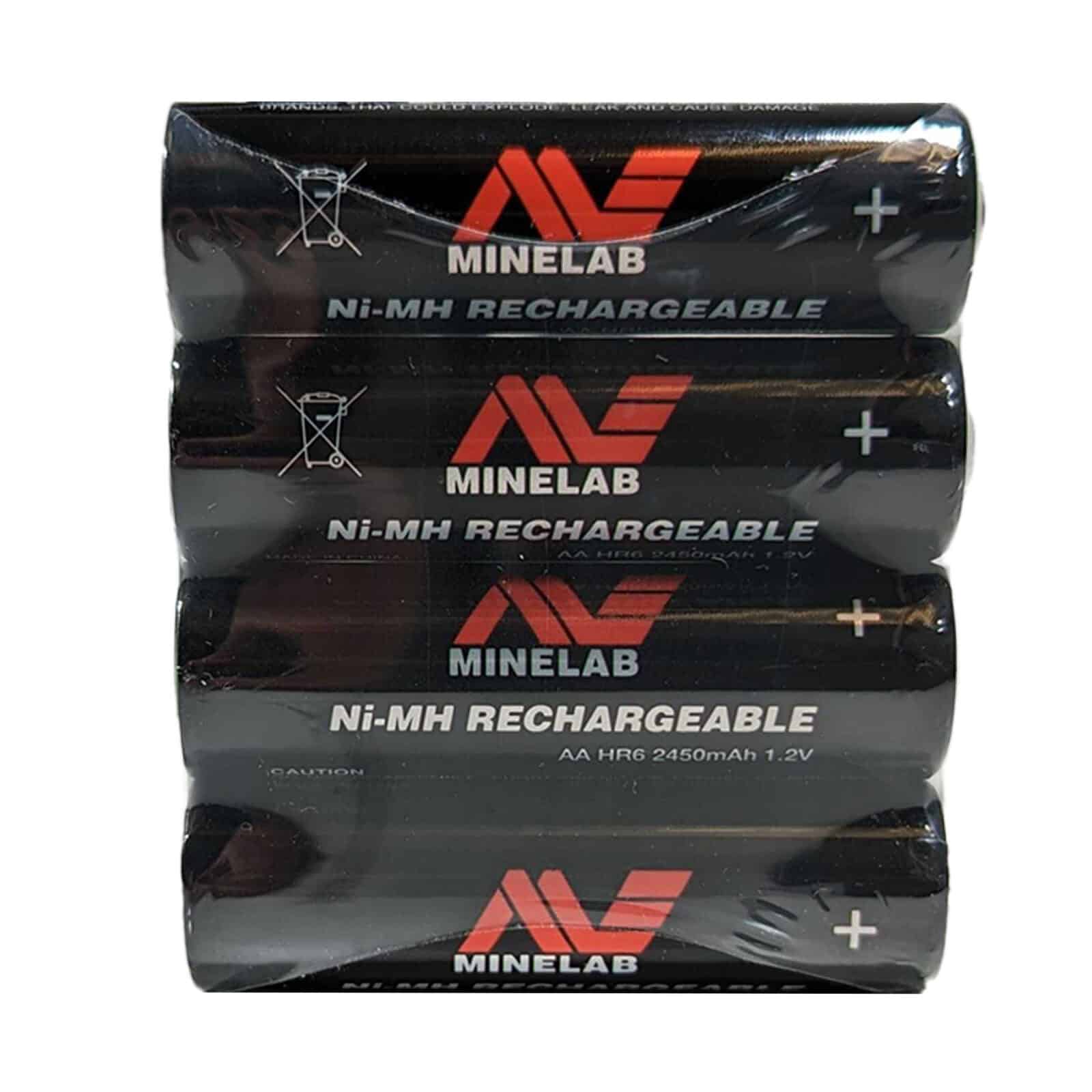 Minelab 4 AA Rechargeable Metal Detector Batteries 2450mAH Vanquish