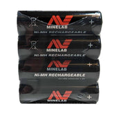 Minelab 4-pack AA rechargeable batteries 2450mAh for Vanquish metal detectors