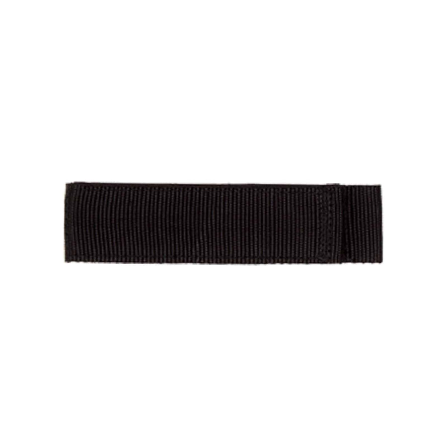 Single Minelab arm strap from 5-pack displayed next to ruler showing construction details and 8-inch length measurement