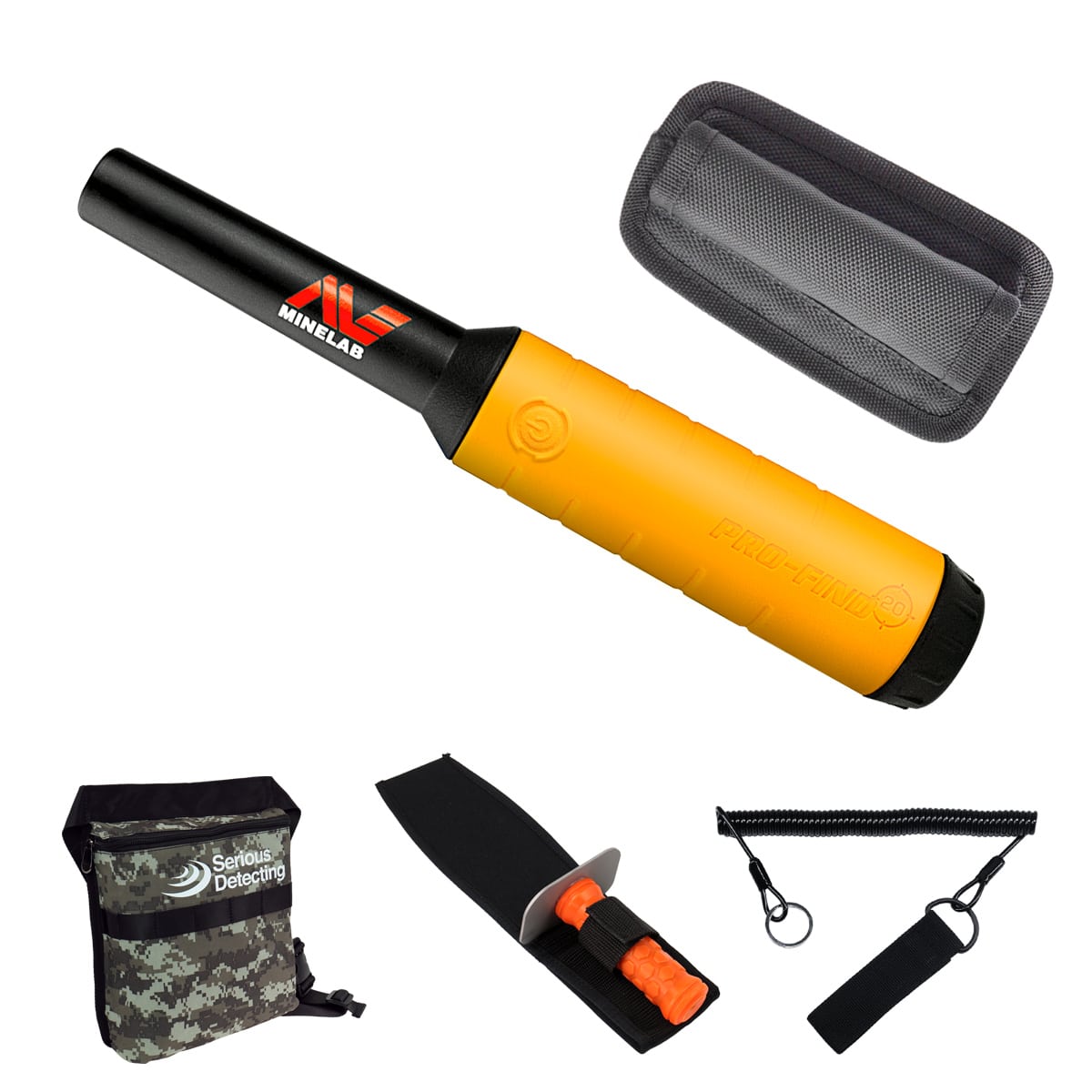 Minelab Pro Find 20 Pinpointer Premium Bundle w/ Digger Tool, Bag & Lanyard - PKSD