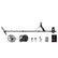 Minelab Manticore fully extended with M11 coil, wireless headphones, cables, screen protectors, and guide laid out below