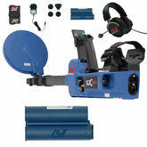 Minelab SDC 2300 gold metal detector in folded compact position showing portability