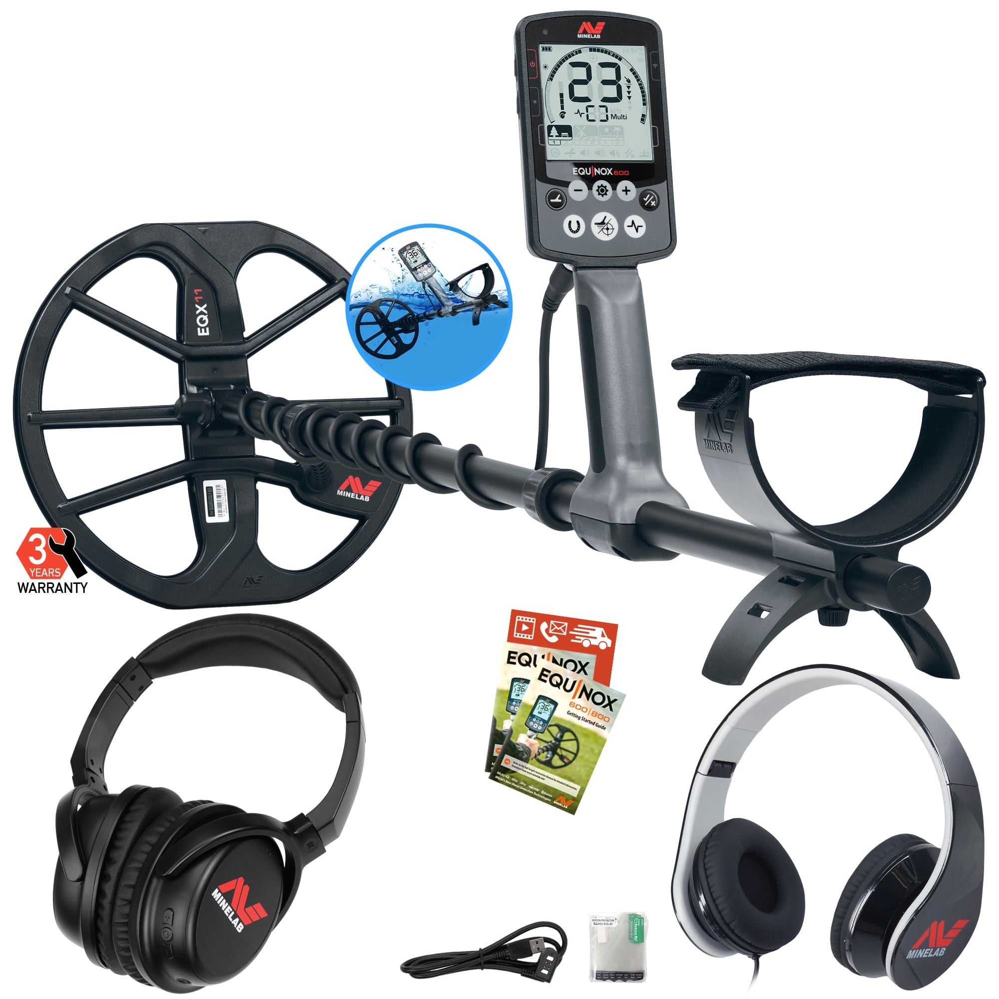 Minelab Equinox 600 and Minleab Bluetooth Wireless Headphones