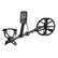 Minelab Equinox 900 metal detector assembled with EQX 11 in Double-D coil, side view