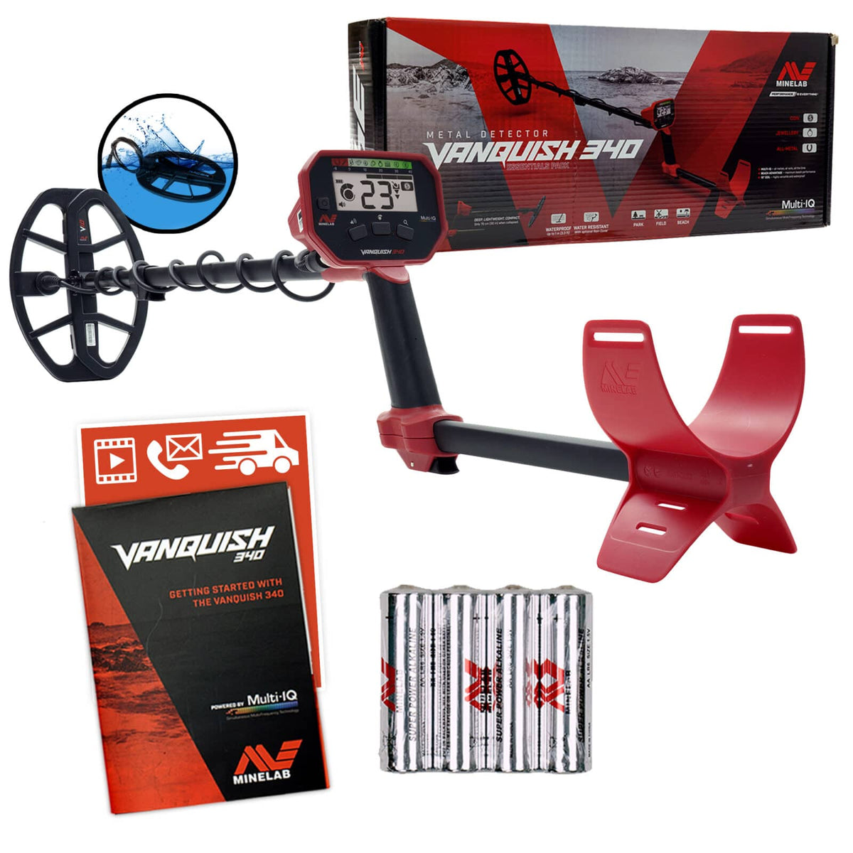 Minelab VANQUISH 340 Metal Detector with 10 inch coil.