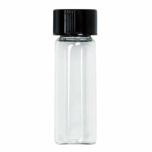 TerraX 1 oz clear glass gold storage vial with black screw cap