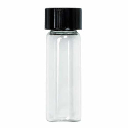 TerraX 1 oz clear glass gold storage vial with black screw cap
