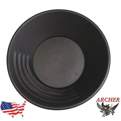 Gold Buddy Archer 14 inch gold pan black model side view showing depth and construction