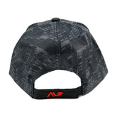 Back view of Minelab camo hat with adjustable strap