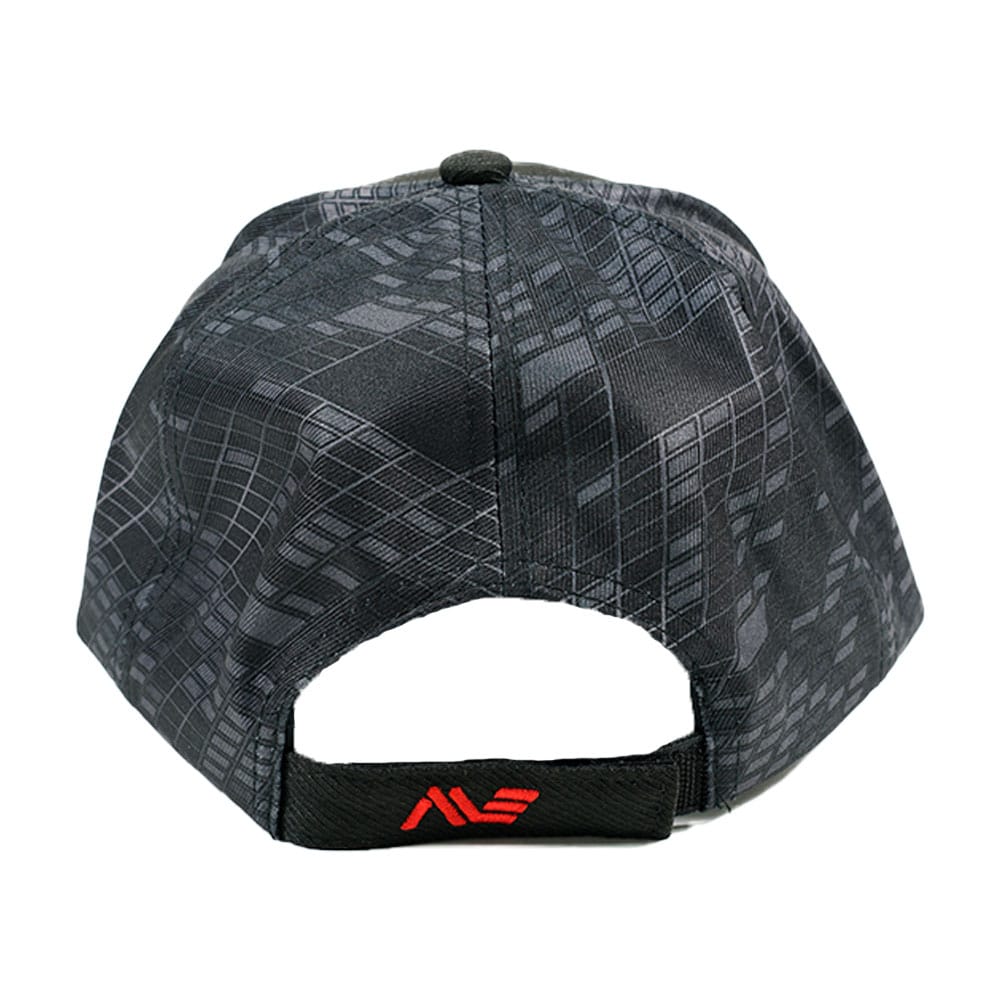 Back view of Minelab camo hat with adjustable strap