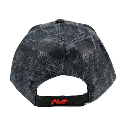 Back view of Minelab camo hat with adjustable strap