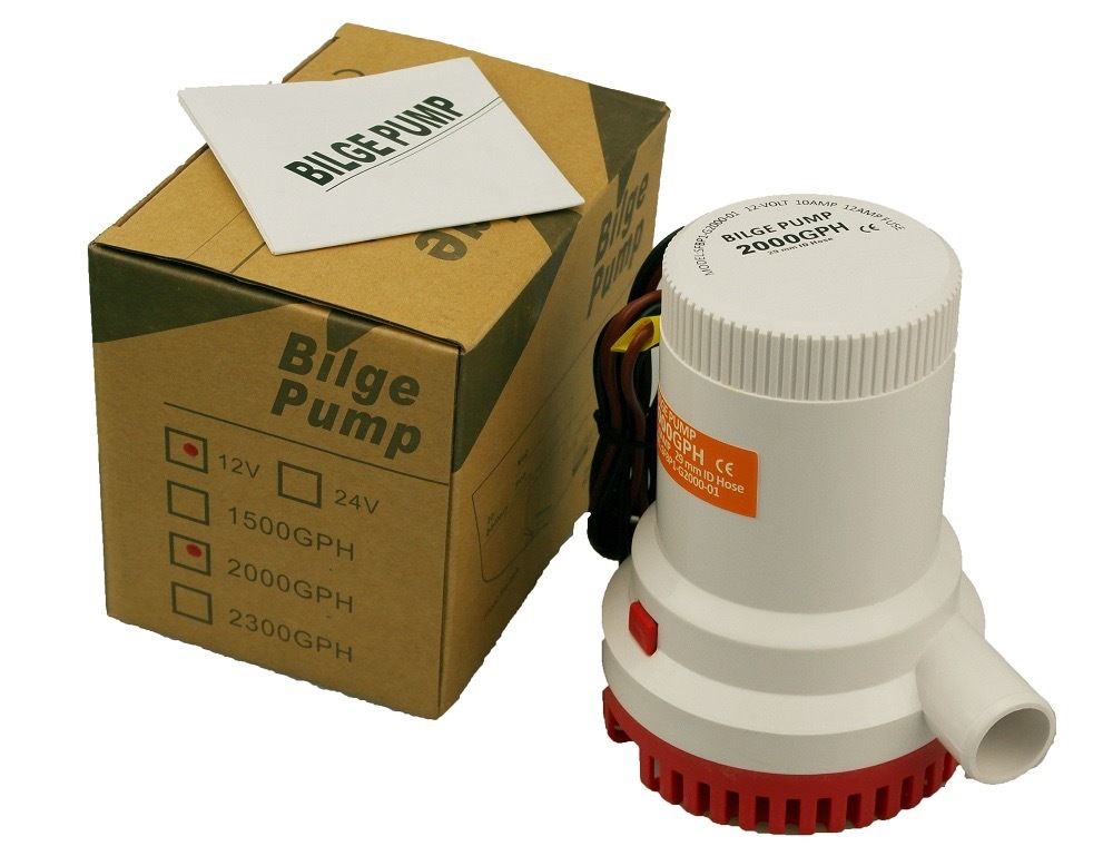 Gold Cube Submersible Bilge Pump 12V 2000 GPH Gallons Per Hour