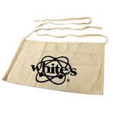 White's Treasure Hunt Apron white canvas with dual pouches and logo