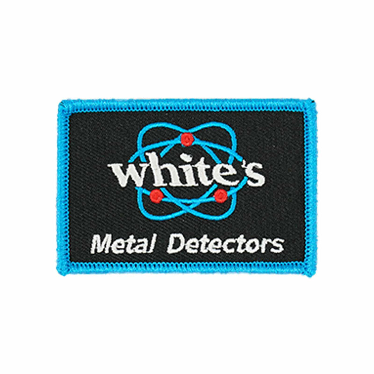 Colorful White's Electronics iron-on patch showing brand logo, measures 2x3 inches