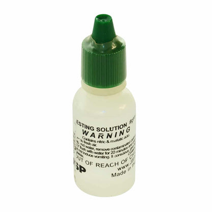 Individual gold testing acid bottle with precision dispenser cap