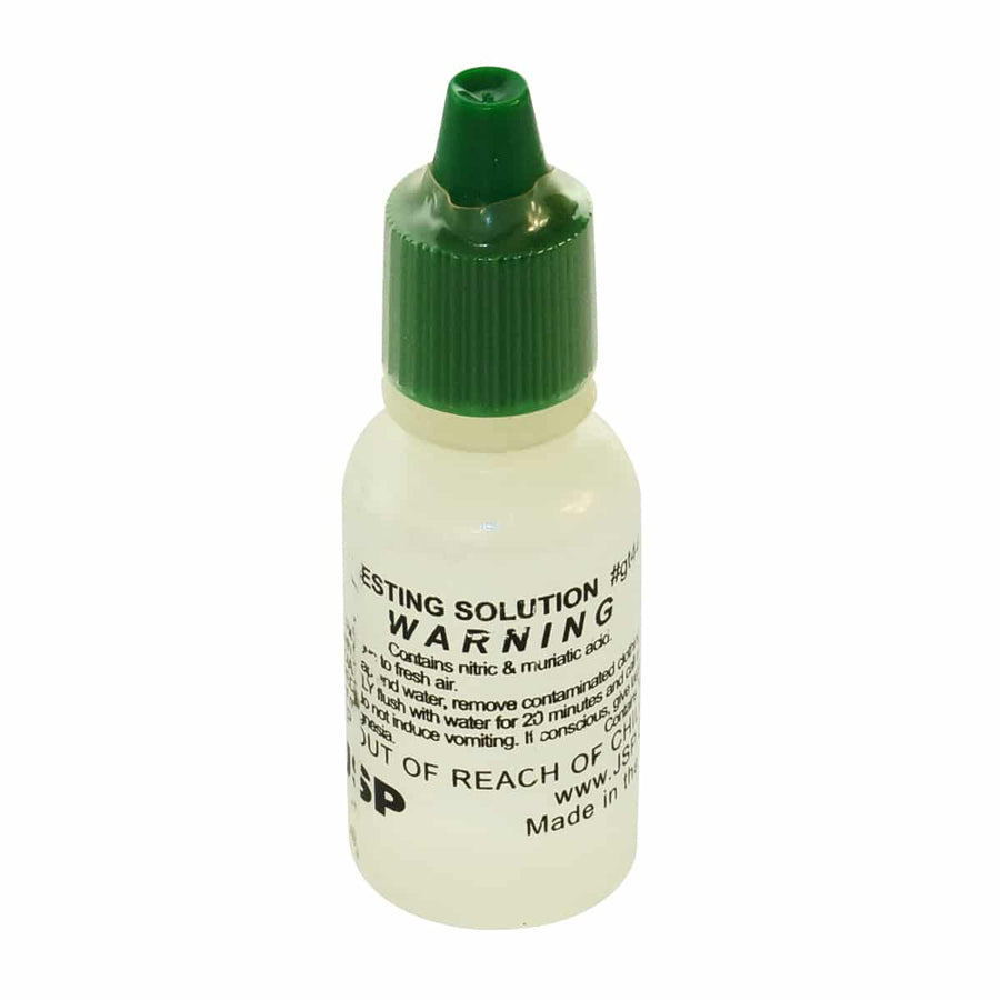 Individual gold testing acid bottle with precision dispenser cap