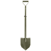 Motley Field Fox adjustable travel shovel in green with D-handle and heat-treated blade