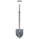 Motley Field Fox metal detecting shovel in chameleon color showing adjustable length mechanism