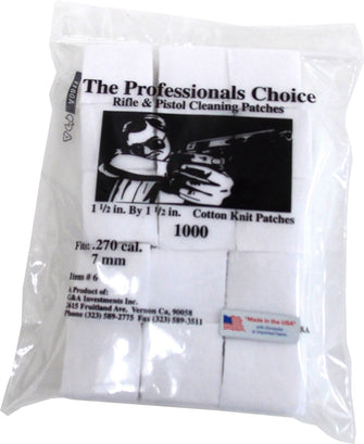 The Professionals Choice Square Knit Cleaning Patches .270 Cal / 7mm 1000 pack