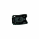 Minelab shaft handle clamp showing mounting hardware and construction details