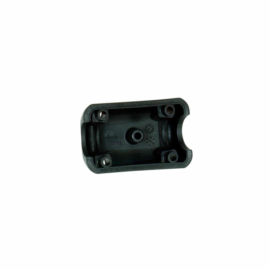 Minelab shaft handle clamp showing mounting hardware and construction details