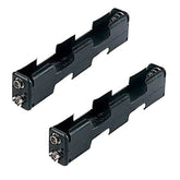 Two black plastic electronic connector blocks with metal screw terminals, shown on a plain white background.
