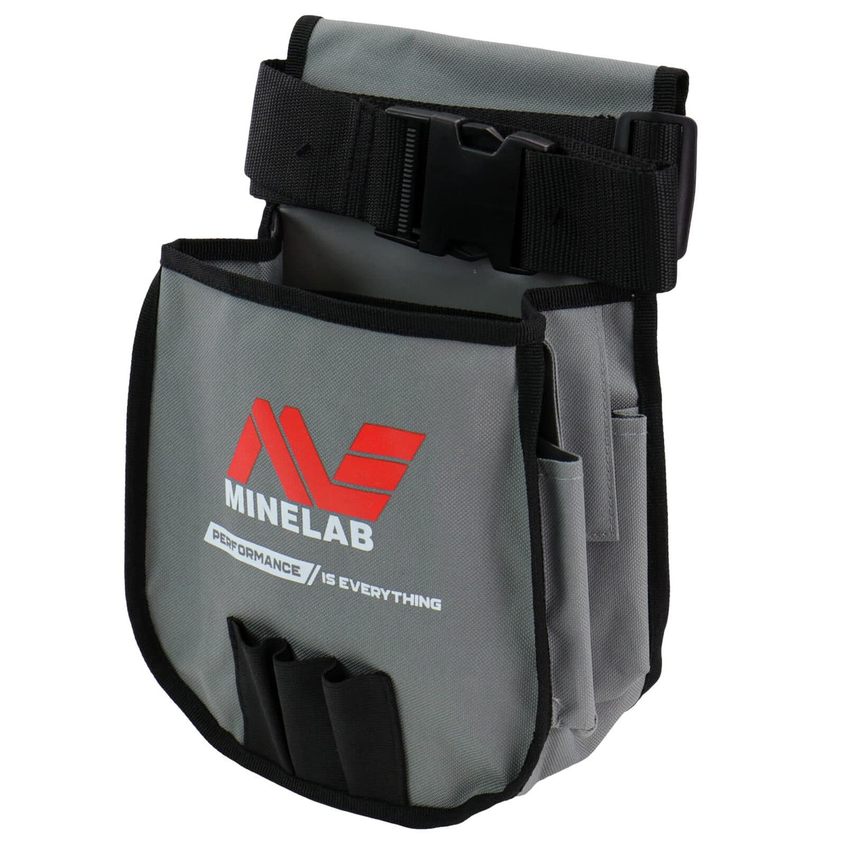 Minelab finds pouch exterior view showing brand logo and construction